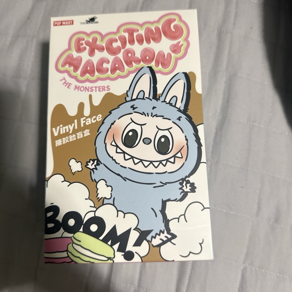 Exciting Macaron Vinyl Face Stuffed Animal - Blue